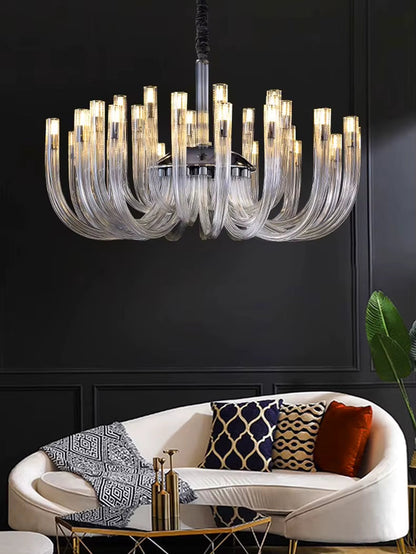 Classic Mid Century Modern Glass Chandelier