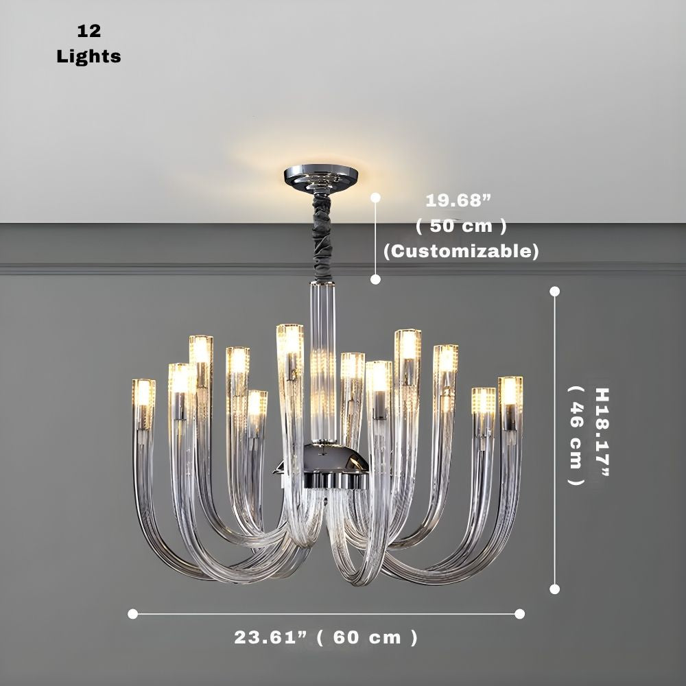 Sesi Mid Century Modern Glass Chandelier