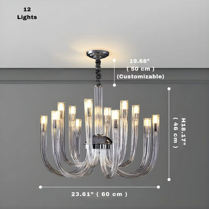 Sesi Mid Century Modern Glass Chandelier