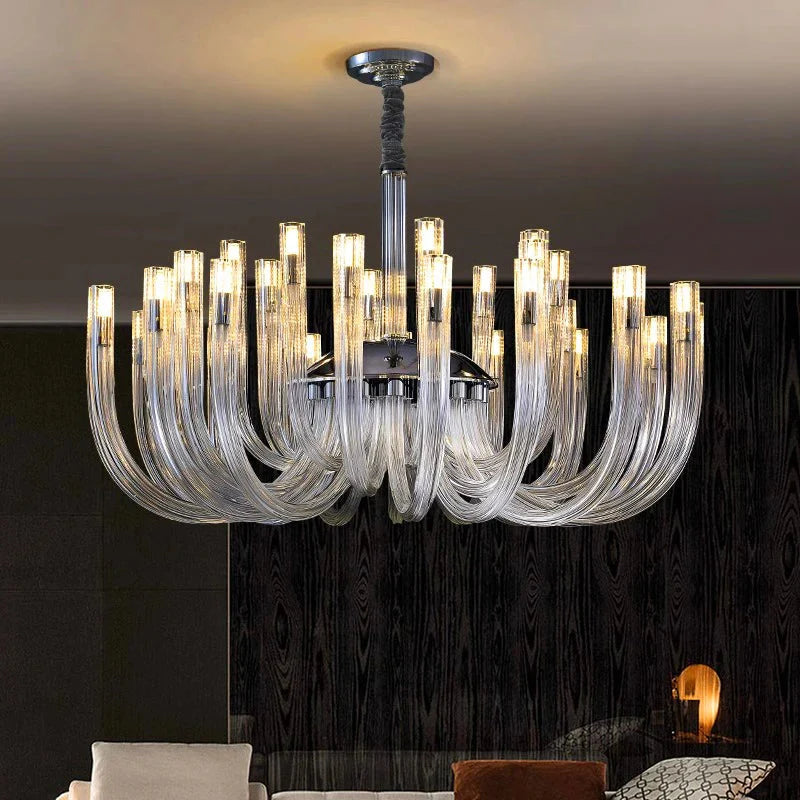 Classic Mid Century Modern Glass Chandelier