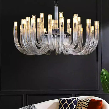 Classic Mid Century Modern Glass Chandelier