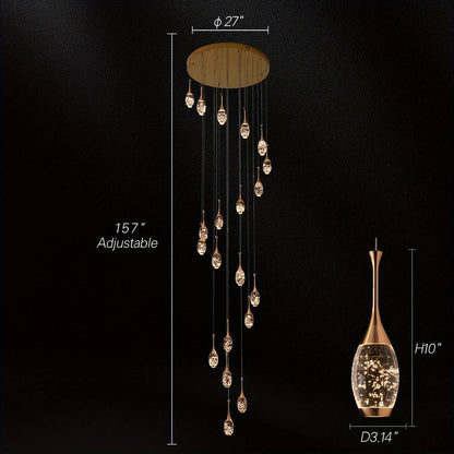 Setya Long Drop Crystal Chandelier