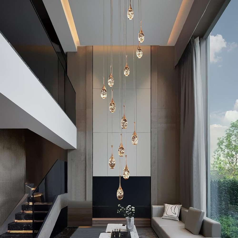 Setya Long Drop Crystal Chandelier