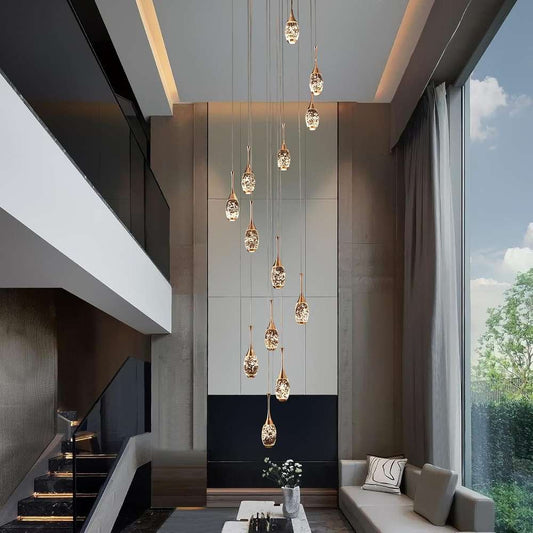 Setya Long Drop Crystal Chandelier