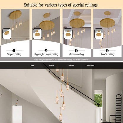 Setya Long Drop Crystal Chandelier