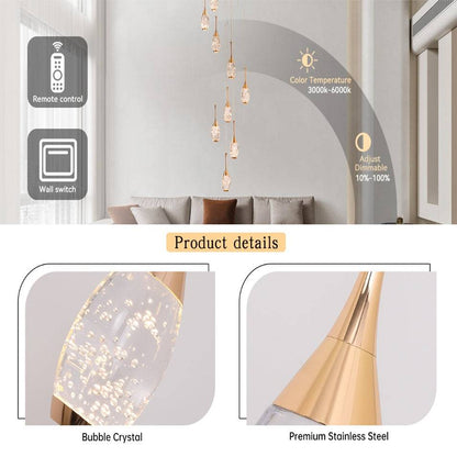 Setya Long Drop Crystal Chandelier