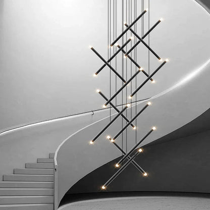 Seus Modern Long Chandelier for High Ceiling & Staircase