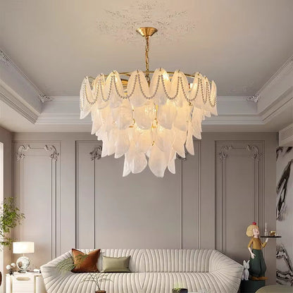 Sina 4 Tier Glass Pendant Chandelier