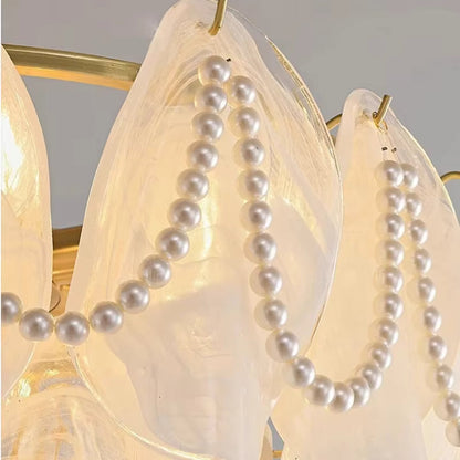 Sina 4 Tier Glass Pendant Chandelier