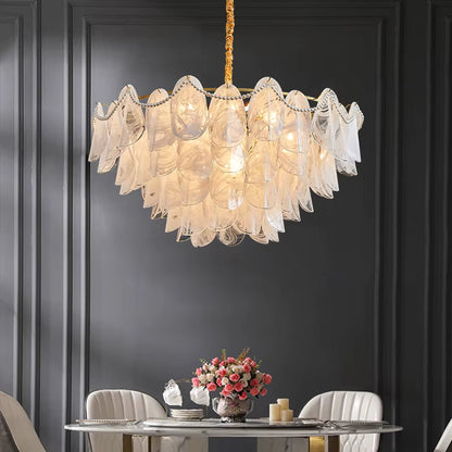 Classic 4 Tier Glass Pendant Chandelier