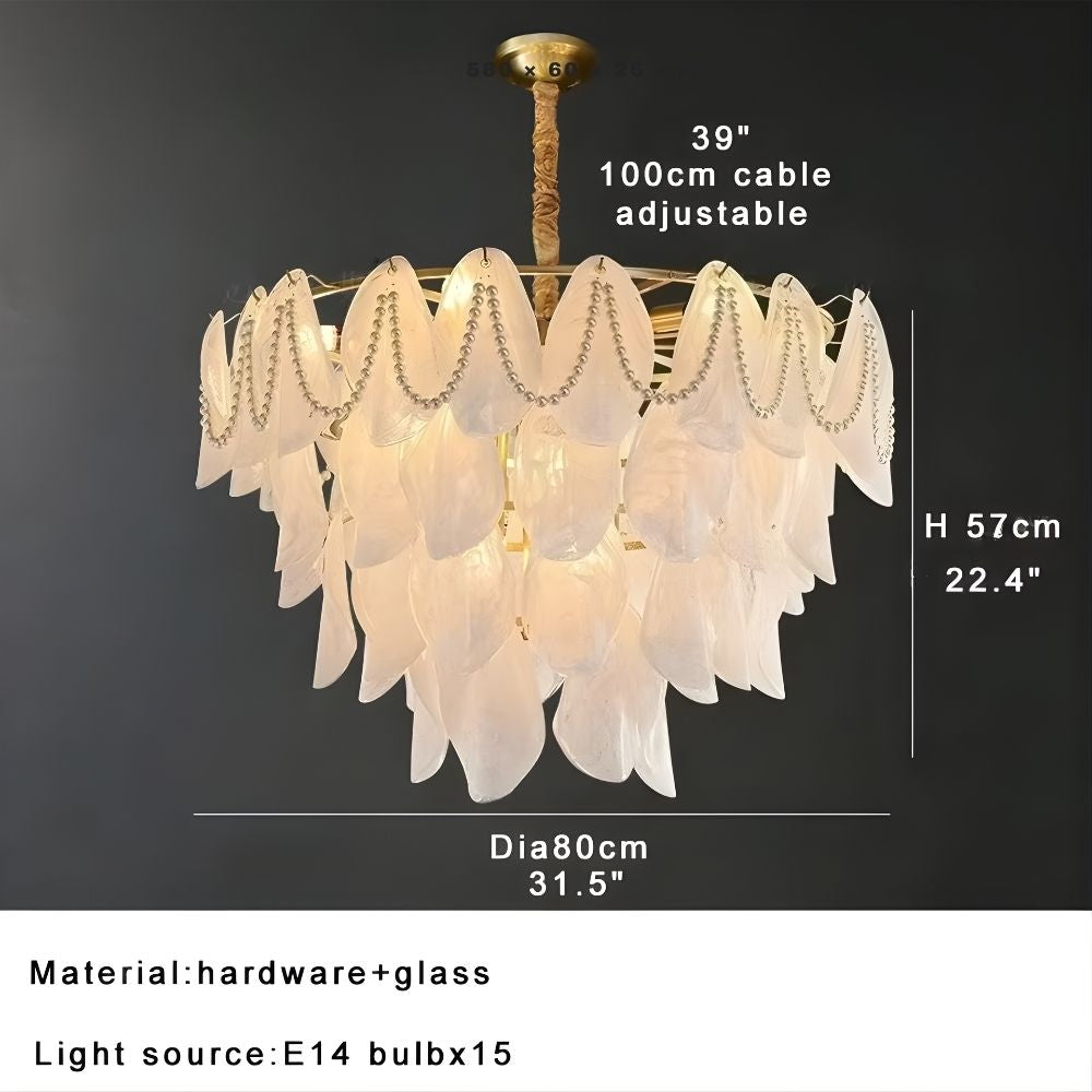 Sina 4 Tier Glass Pendant Chandelier