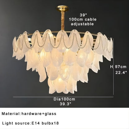 Classic 4 Tier Glass Pendant Chandelier