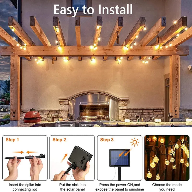Solar Dimmable Outdoor String Lights