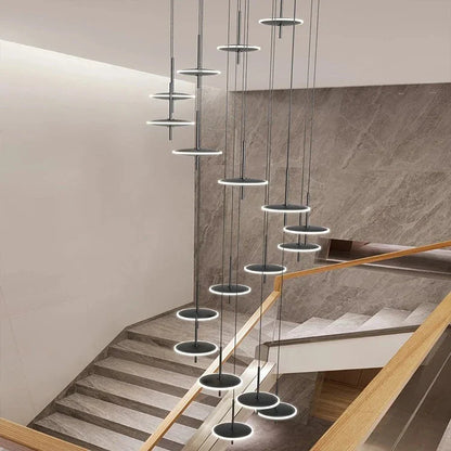 Spiral Round Scandinavian Chandelier for Staircase