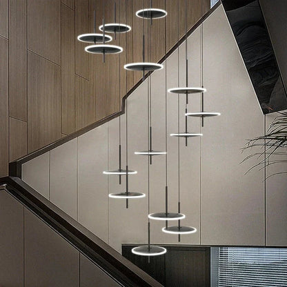 Spiral Round Scandinavian Chandelier for Staircase