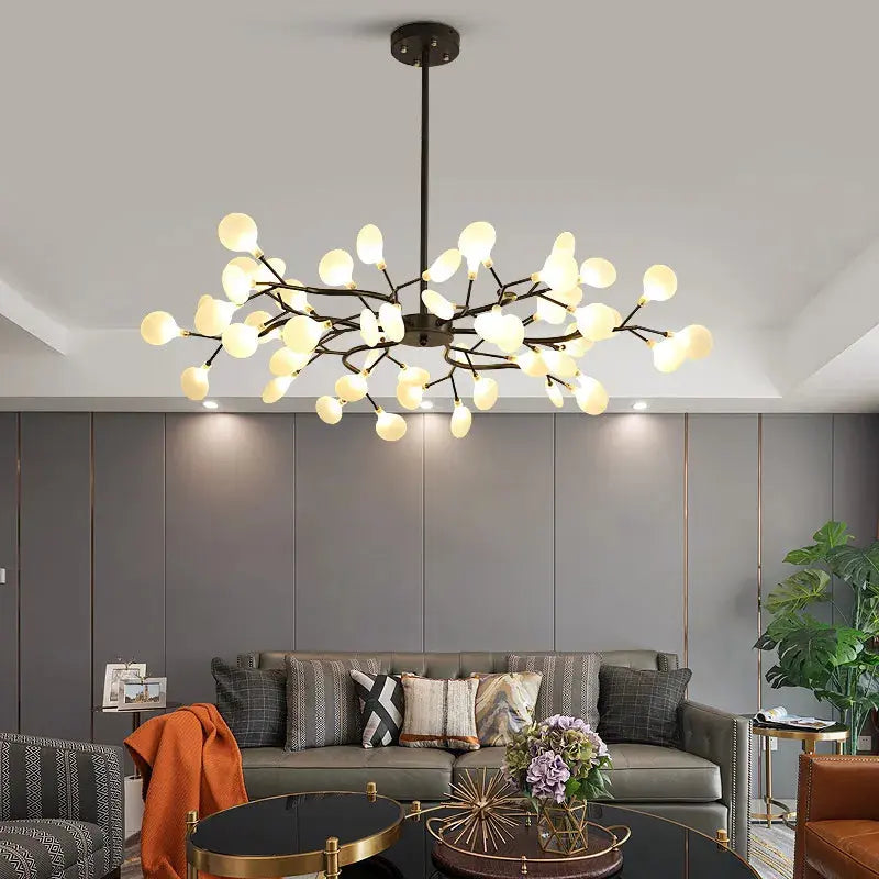 Sputnik Branch Firefly Chandelier Gold&Black