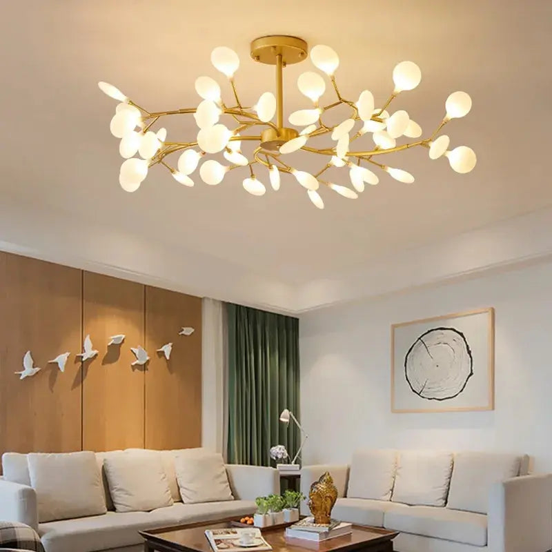 Sputnik Branch Firefly Chandelier Gold&Black