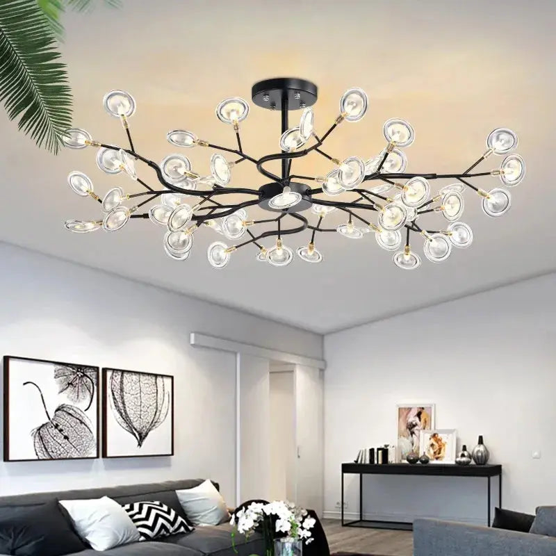 Sputnik Branch Firefly Chandelier Gold&Black