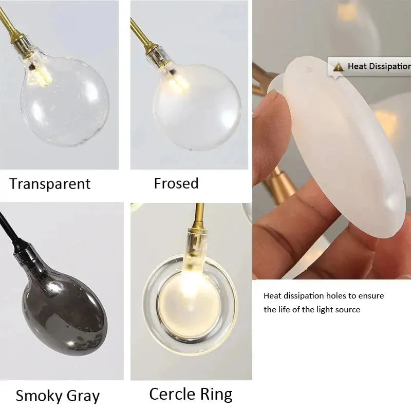 Sputnik Branch Firefly Chandelier Gold&Black