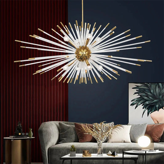 Classic Gold Glass Dandelion Chandelier