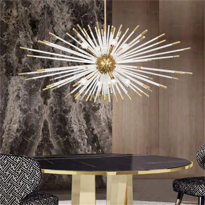Sputnik Gold Glass Dandelion Chandelier