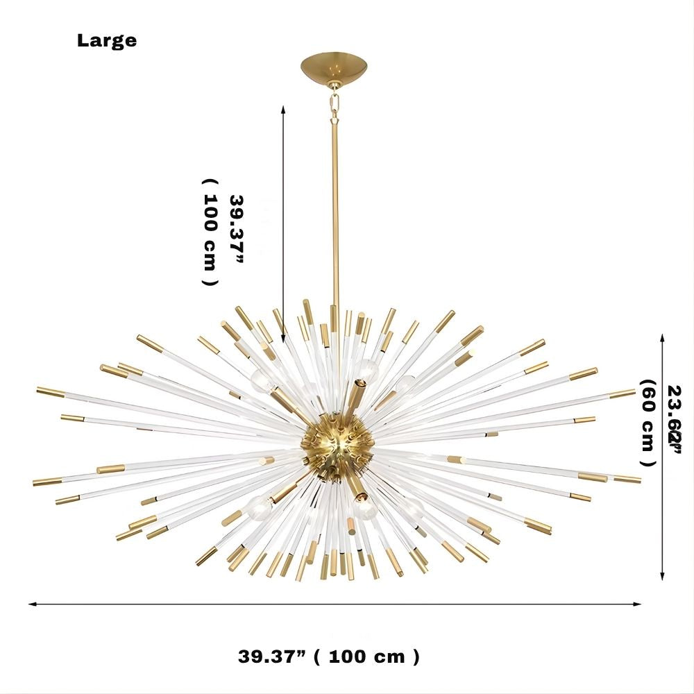 Sputnik Gold Glass Dandelion Chandelier
