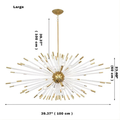 Sputnik Gold Glass Dandelion Chandelier
