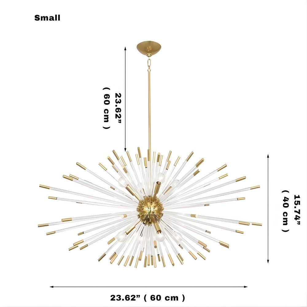 Sputnik Gold Glass Dandelion Chandelier