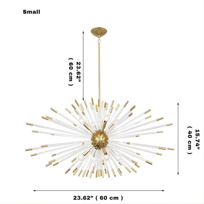 Sputnik Gold Glass Dandelion Chandelier