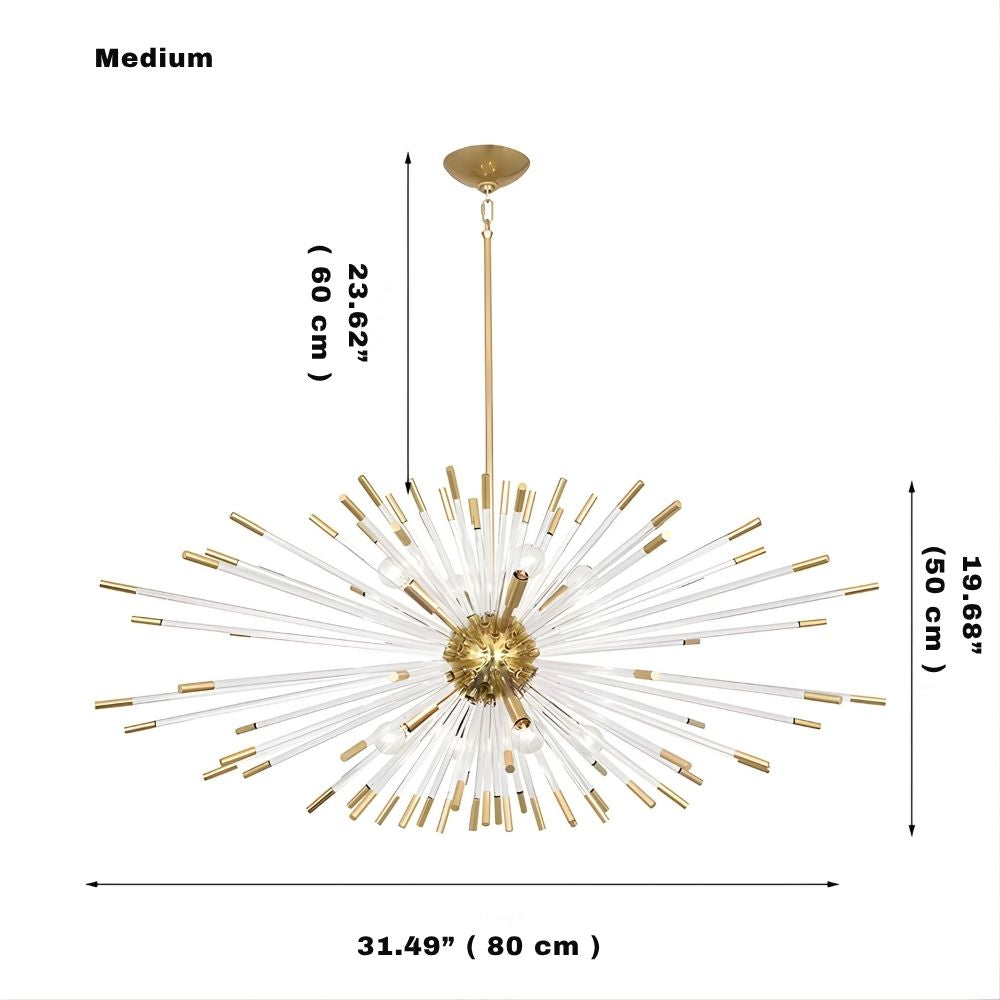 Sputnik Gold Glass Dandelion Chandelier