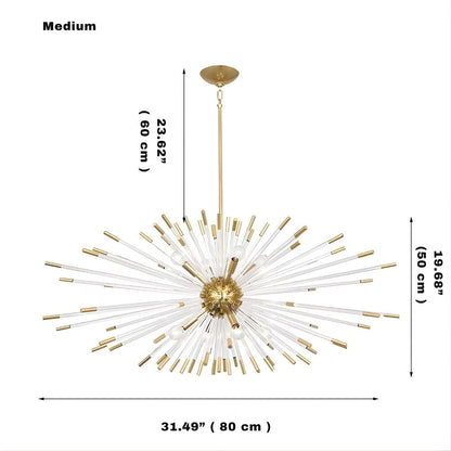 Sputnik Gold Glass Dandelion Chandelier