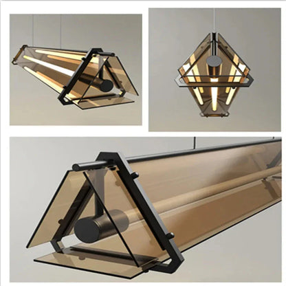 Classic Modern Linear Pendant Lamp Over Dining Table