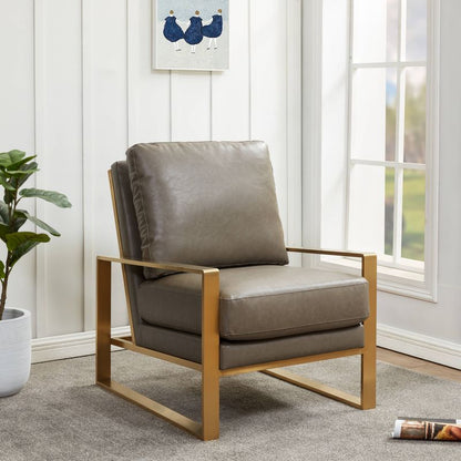 Emil Leather Accent Armchair