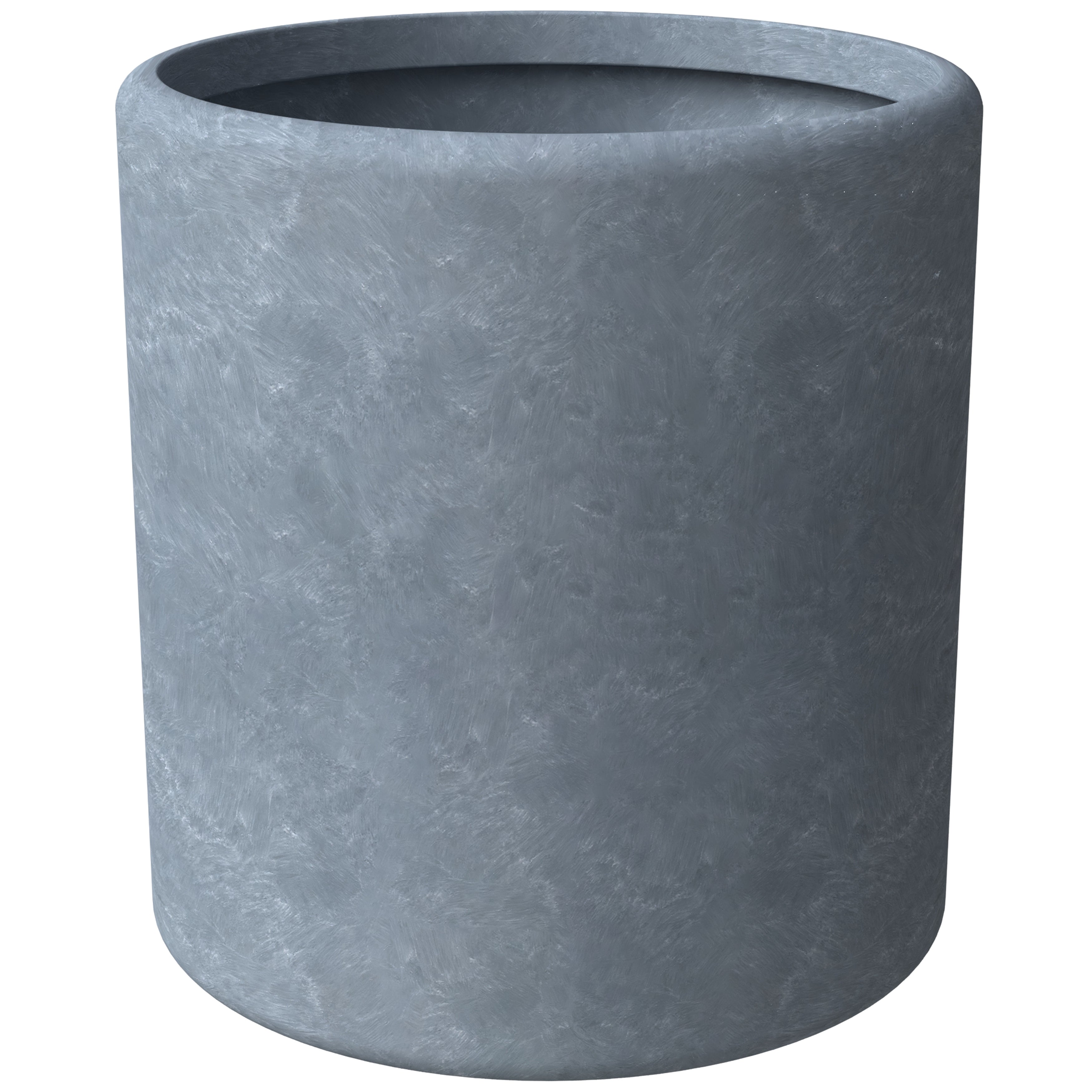 Tundra Series Poly Stone cylindrical Shape Planter in Aged Concrete 20" Dia, 22" High