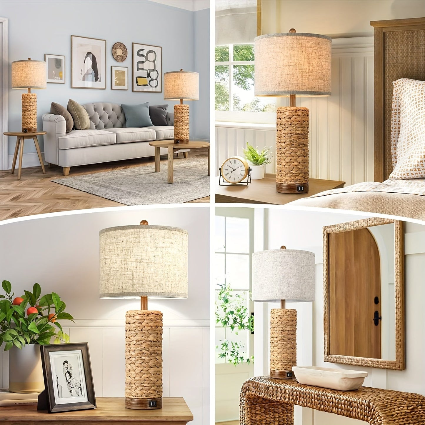 Modern Tena Rattan Table Lamp