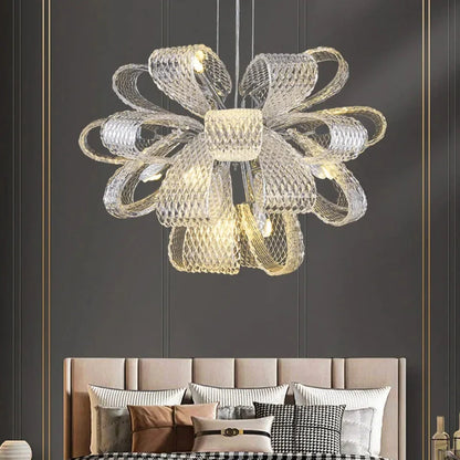 Classic Luxury Chrome and Glass Chandelier