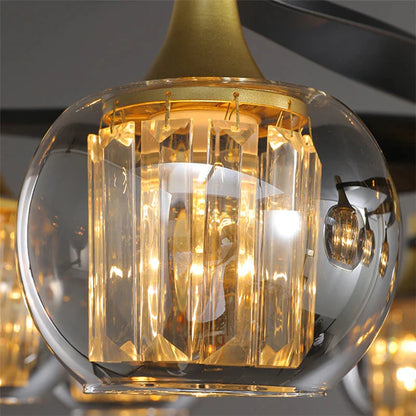 Tia Crystal Glass Globe Multi Light Chandelier