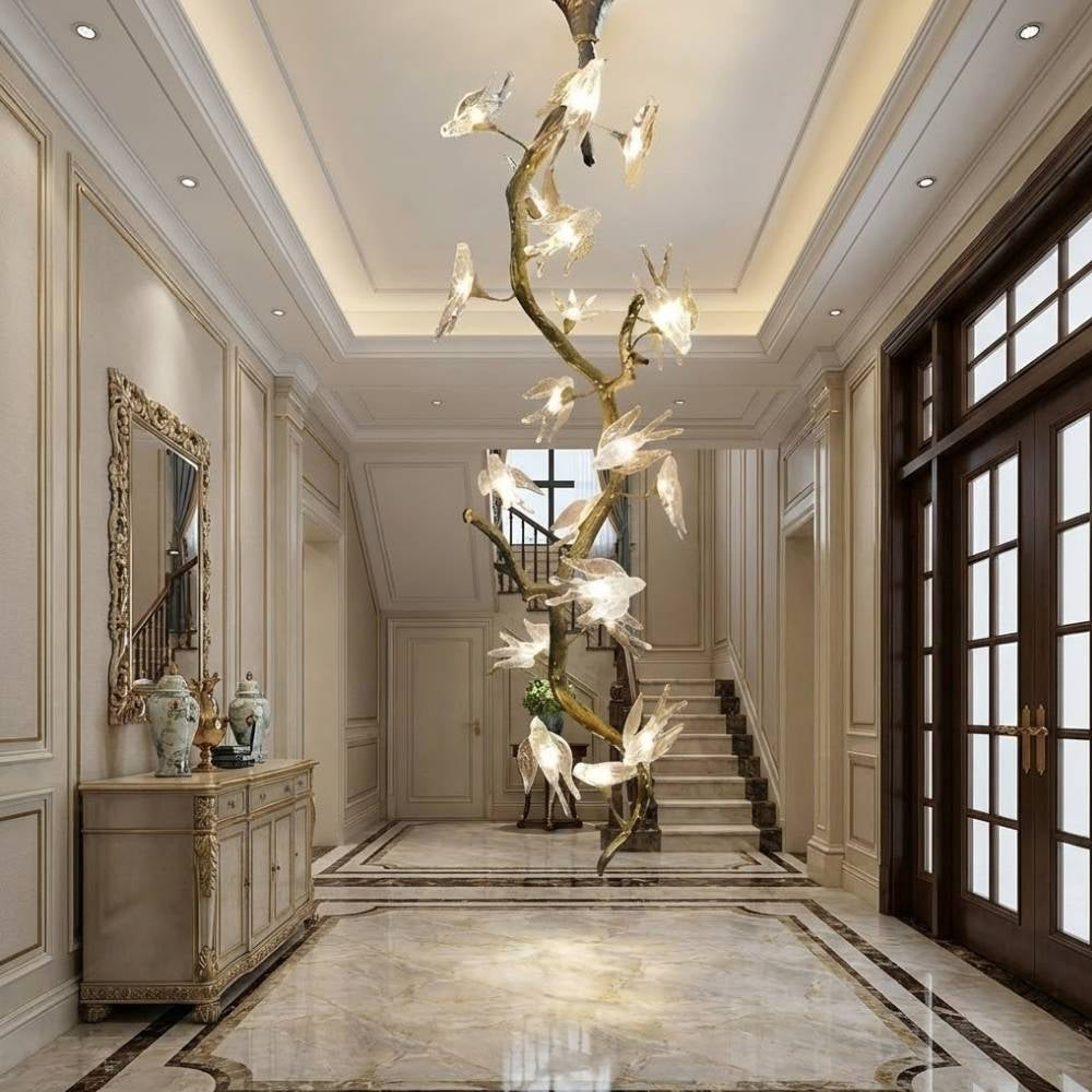 Trevi Brass Tree Branch Staircase Chandelier