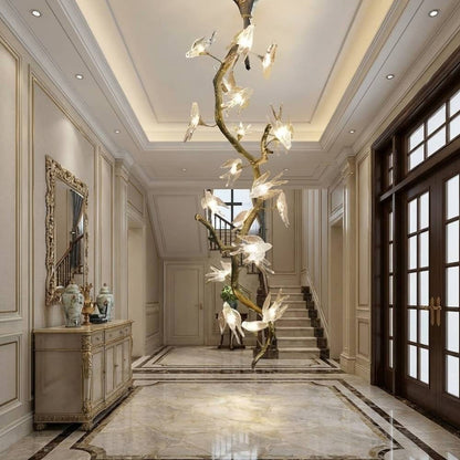 Trevi Brass Tree Branch Staircase Chandelier