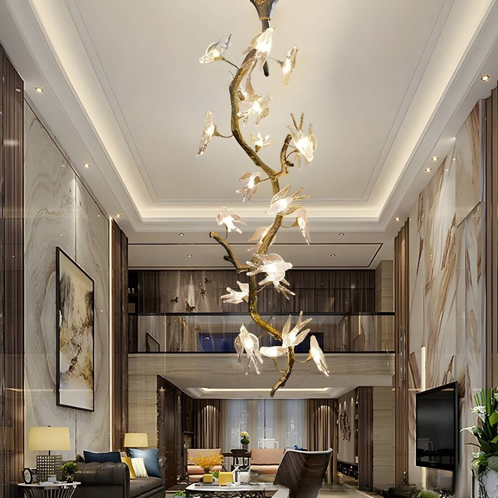 Trevi Brass Tree Branch Staircase Chandelier