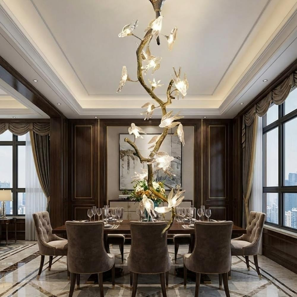 Trevi Brass Tree Branch Staircase Chandelier
