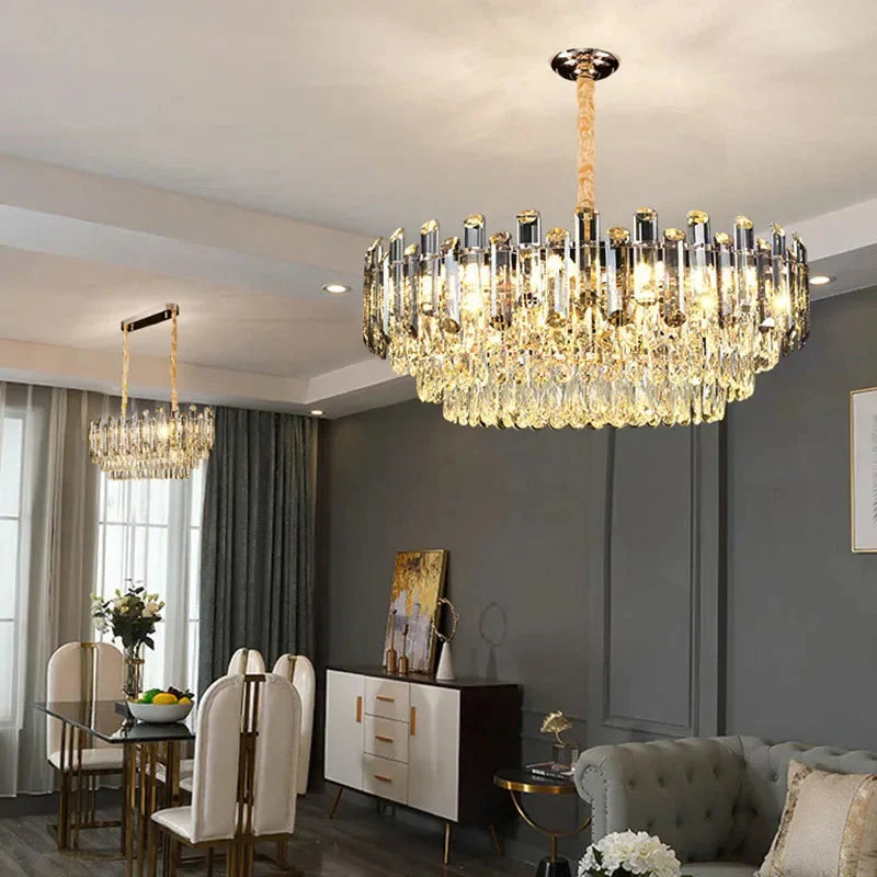 Tuna Luxury Modern Crystal Round Chandelier