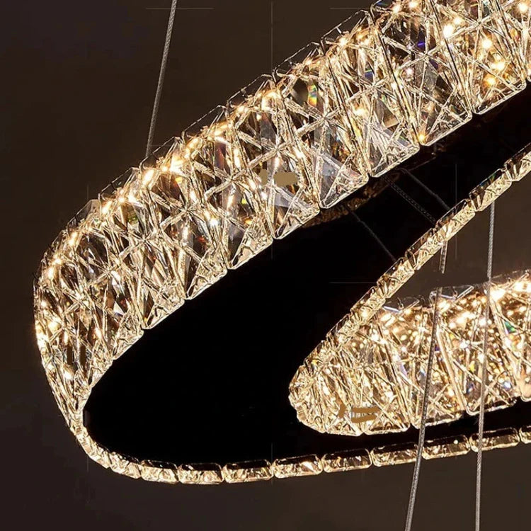 Twisted Ring Led Light Chandelier for High Ceiling
