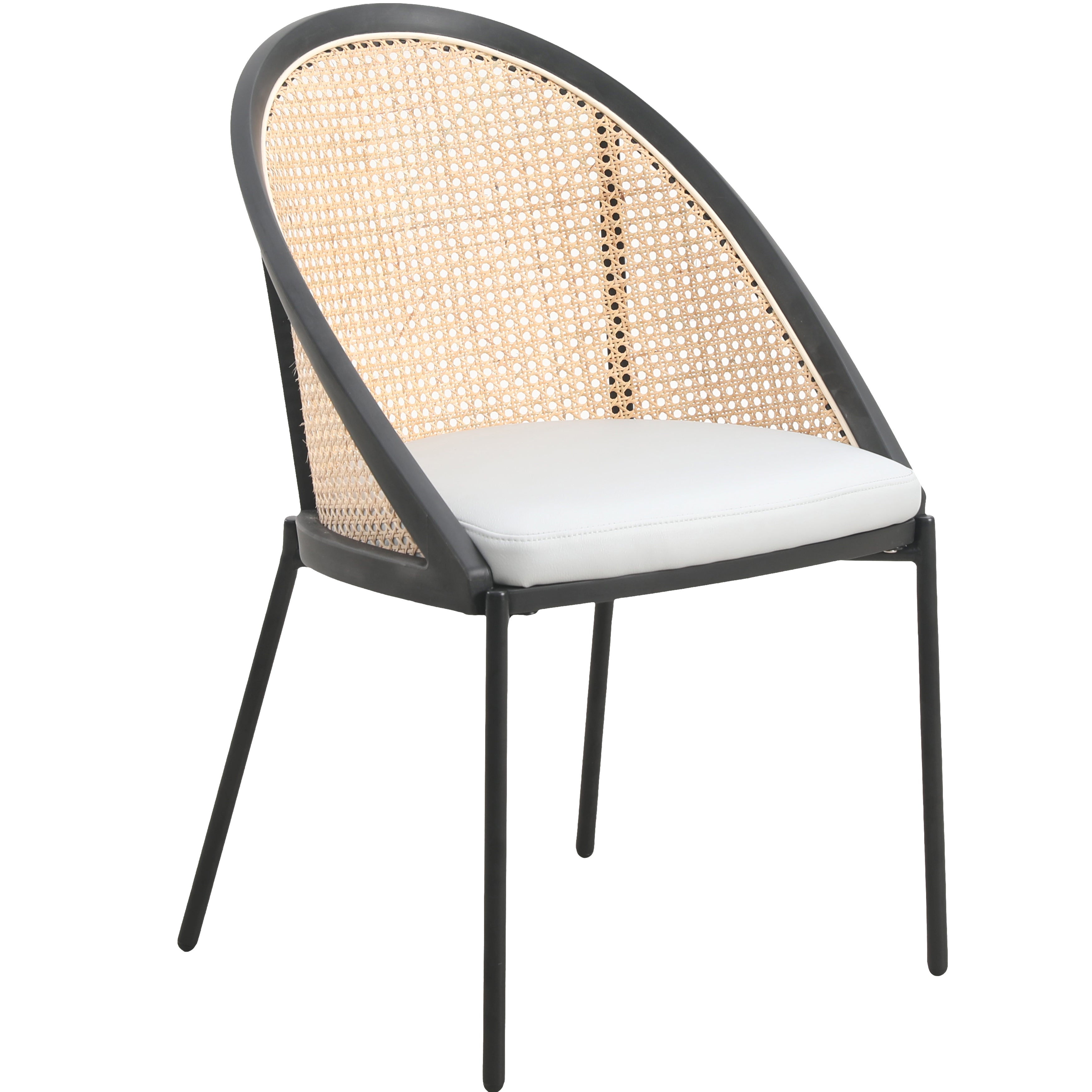 Urbane Collection Modern Dining Chair With Wicker back in Charcoal