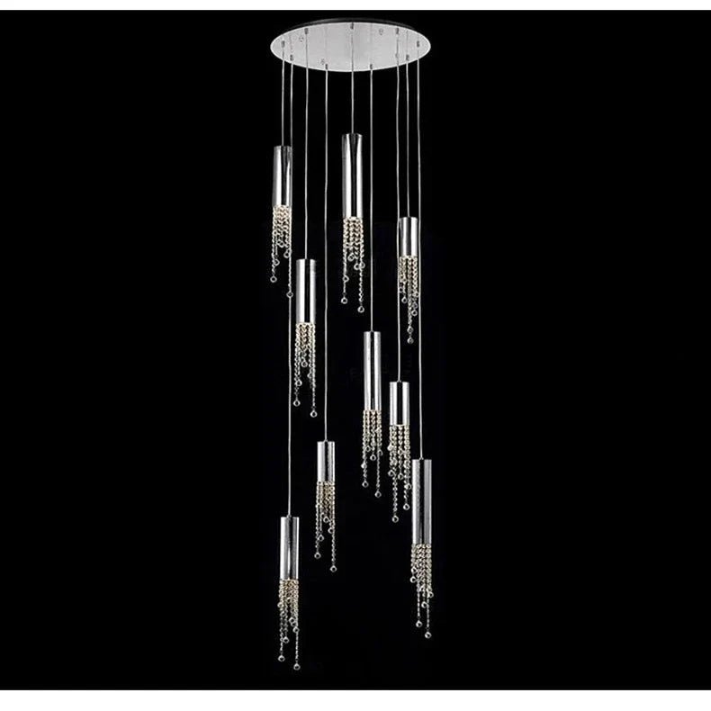Ulas Modern Crystal Cascade LED Pendant Chandelier