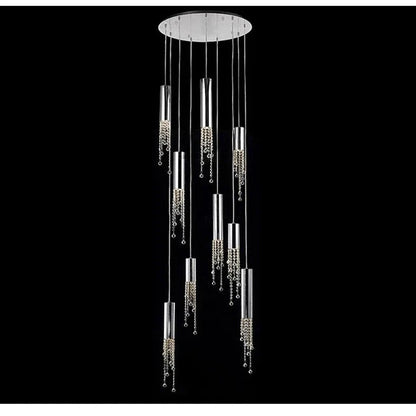 Ulas Modern Crystal Cascade LED Pendant Chandelier