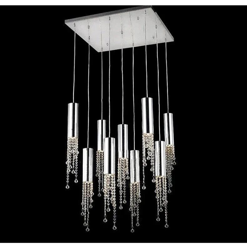 Ulas Modern Crystal Cascade LED Pendant Chandelier