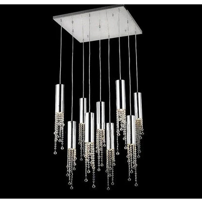 Ulas Modern Crystal Cascade LED Pendant Chandelier