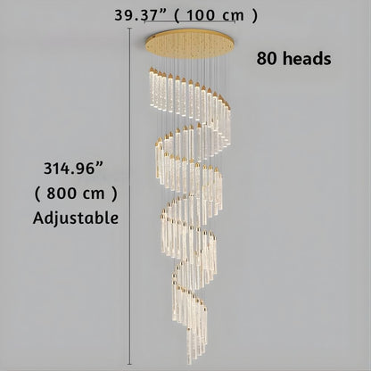 Uly Gold Crystal Chandelier for Staircase & Foyer & High Ceiling
