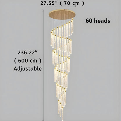 Uly Gold Crystal Chandelier for Staircase & Foyer & High Ceiling
